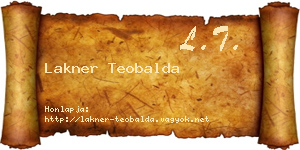 Lakner Teobalda névjegykártya